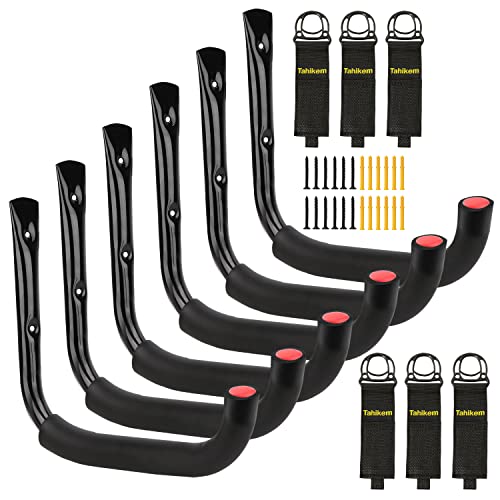 6 Pack 7 Inch Wall Mount Garage Storage Hooks for Ladder & Tools (6 Count)