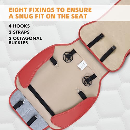 Leather Car Seat Covers Front 2PC Waterproof Sporty Red