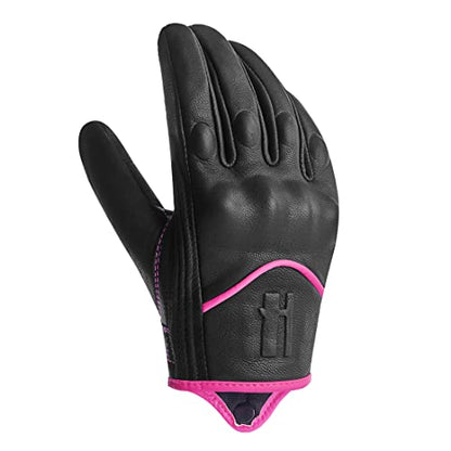 Ladies Full Finger Touch Motorcycle Gloves GL016 PINKBlack M