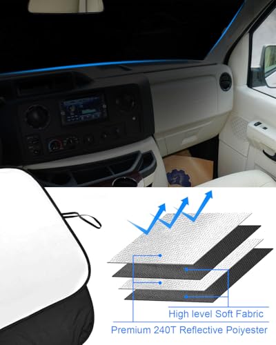 Front Windshield Sunshade fit for Ford Econoline E