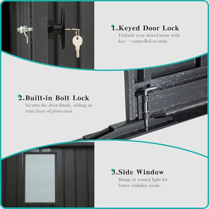 Domi 12x25FT Outdoor Metal Garage Shed