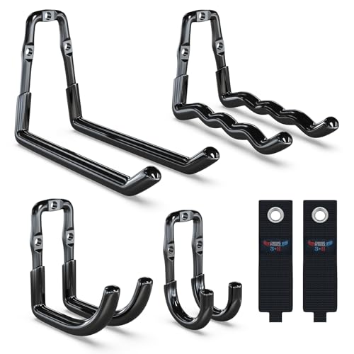 Garage Hooks Heavy Duty 6 Pack Wall Mount Storage Organizer (4 Count)