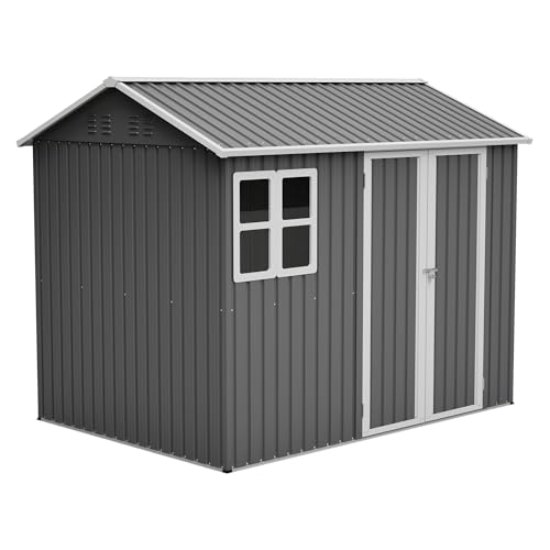 8X 6ft Outdoor Storage Shed with Clear Window