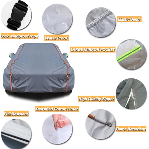 6 Layers PEVA Premium Full Car Cover Fit for Pickup Sedan hatchback SUVs MPV Rain and snow protection