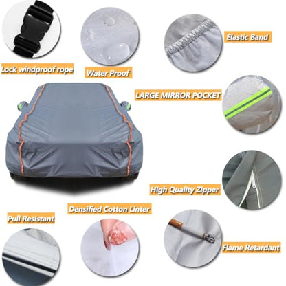 6 Layers PEVA Premium Full Car Cover Fit for Pickup Sedan hatchback SUVs MPV Rain and snow protection
