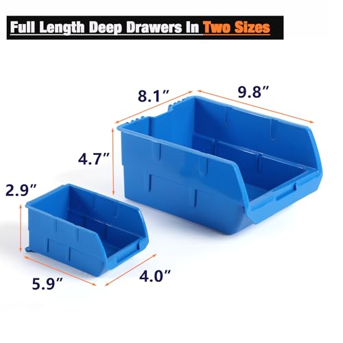 10 Bin Wall Mounted Plastic Storage Bins Hanging Organizer Bins