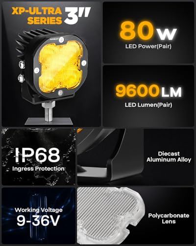 XP Ultra Series 3" Wide Flood Beam Offroad Lights LED Pods 2