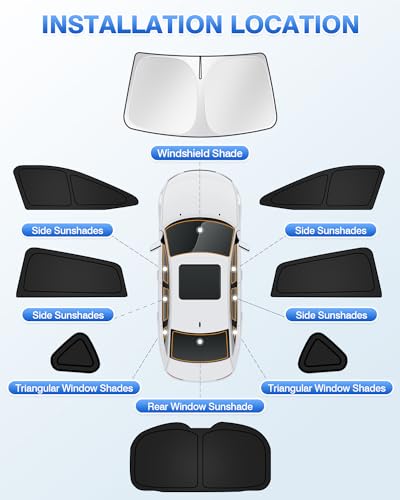 Sunshades for Subaru Crosstrek 2024 2025 2026 Accessories Windshield Sun Shade Side Rear Window Shade Cover Sun Visor Shield Privacy Protection Keep Vehicle Cool Black 8PCS (8 Count)