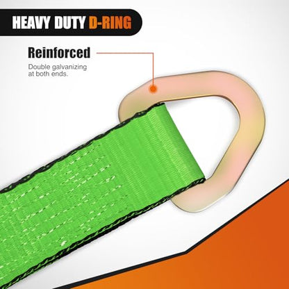 2" x 38" Axle Tie Down Straps with D (4 Count)