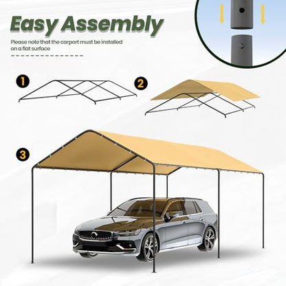 Carport 10x20 FT Heavy Duty Carport Canopy Tent Waterproof