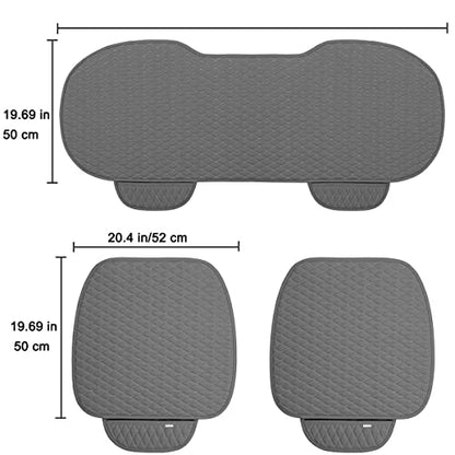 Pu Leather Car Seat Bottom Covers Protectors Include 1 Pair Front Driver Seat Pad Mat and 1 Rear Bench Cover Universal Fit 90% Vehicles