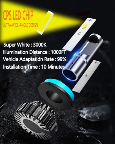 H11 H16 H8 LED Fog Light Bulbs Yellow (2 Count)