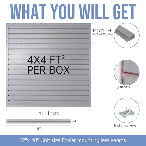 Slatwall Panels Garage Slat Wall Storage Systems 4'x4'