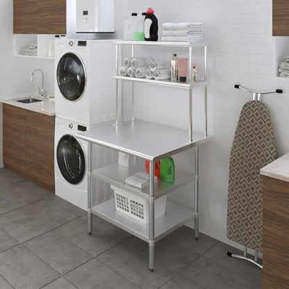 Stainless Steel Work Table with 2 Shelves