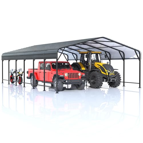 20x30 FT Metal Carport Canopy with Reinforced Base
