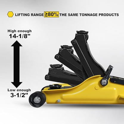 2.5 Ton Trolley Jack with Carrying Case Hydraulic Low Profile Floor Jack for Cars Lift with Single Piston Lift Pump