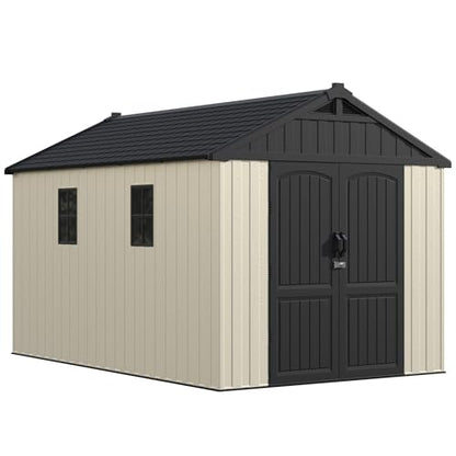 8x12FT Plastic Outdoor Storage Shed with Floor