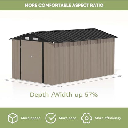 8 x 12 FT Metal Storage Shed for Outdoor