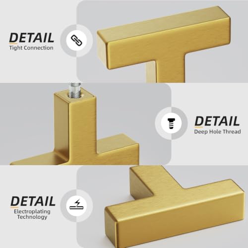 10 Pack Gold Cabinet Knobs Single Hole Gold Kitchen Handles