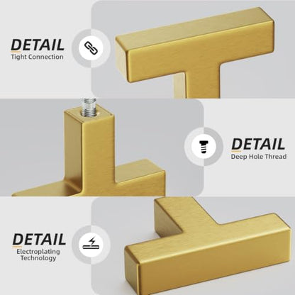 10 Pack Gold Cabinet Knobs Single Hole Gold Kitchen Handles