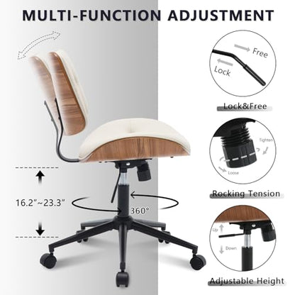 Armless Home Office Chair in Button Style