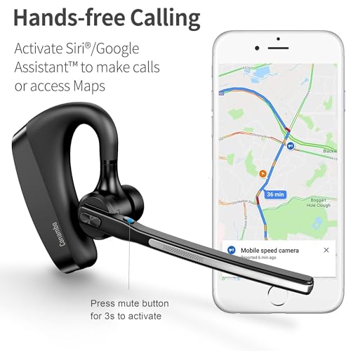 Bluetooth Headset 5.2 with CVC8.0 Dual Mic Noise Cancelling Bluetooth Earpiece 16Hrs Talktime Wireless Headset for Truck Driver iPhone Android Cell Phones