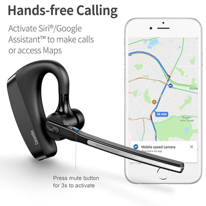 Bluetooth Headset 5.2 with CVC8.0 Dual Mic Noise Cancelling Bluetooth Earpiece 16Hrs Talktime Wireless Headset for Truck Driver iPhone Android Cell Phones