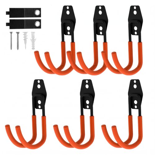 Garage Hooks 6 Pack Large Round Wall Hooks for Hanging Heavy Duty Ladders (6 Count)