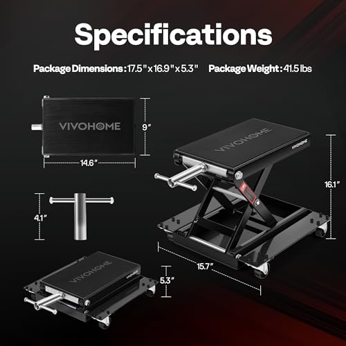 1100 Lbs Motorcycle Lift Jack with Dolly Wheels