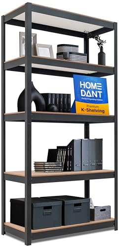 House Black 36.2" W 5 Tier Storage Shelves Garage Shelving Unit