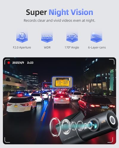 4K Dash Cam Front and Rear