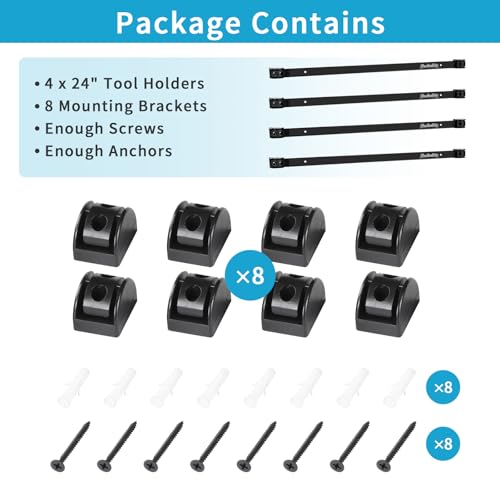 4 Pieces 24" Magnetic Tool Holder Strip (4 Count)