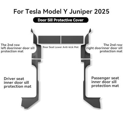 5PCS Door Sill Protective Cover for Tesla Model Y Juniper 2025+