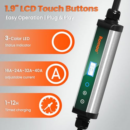 Level 2 EV Charger 40 Amp Portable J1772 Charger