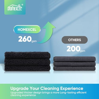 Black Microfiber Cleaning Cloth (12 Count)