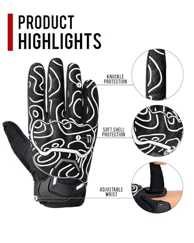 Motorcycle Gloves Motorbike Glove Full Finger Knuckle Protection Padding Touch Screen for Women Men
