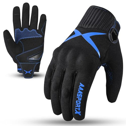 Breathable Motorcycle Gloves for Men with TPR & Kevlar Palm Protection Hard Knuckles Touchscreen