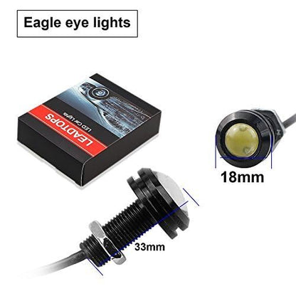 10Pcs 18mm 12V Eagle Eye LED Car Fog DRL Daytime Running Light Backup Reverse Tail Rock Lights Small bulb (10 Count)