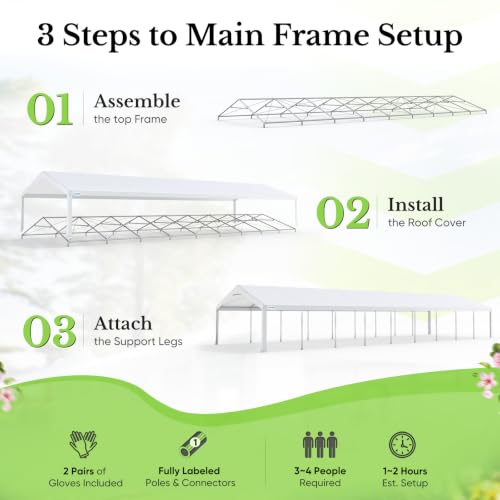 20x60 Heavy Duty Party Tent Outdoor Canopy with Church Windows