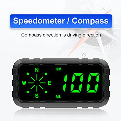 Heads Up Display for Car Digital GPS Speedometer MPH kit Automotive Compass for Dashboard HUD Fatigued Driving Alert Speeding Alarm for Trucks Golf cart All Vehicles
