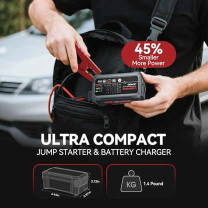 JC400 2A Car Battery Charger and 2500A Jump Starter