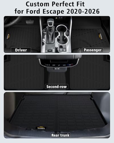 Floor Mats & Cargo Liner Custom Fit for Ford Escape Gas 2020