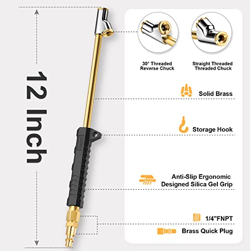 12" Extended Reach Dual Head Air Chuck