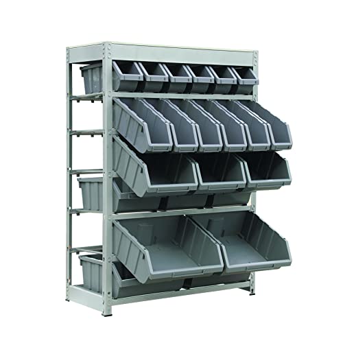 Bin Rack Storage System Heavy Duty Steel Rack Organizer Shelving Unit w