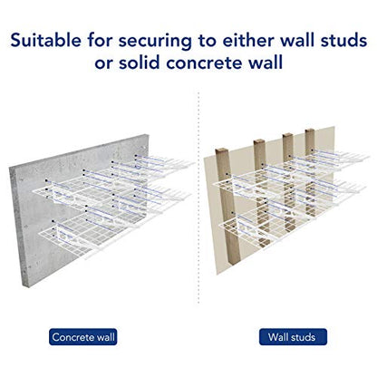 4-Pack 24-inch-by-72-inch Wall Shelf Garage Storage Rack Wall Mounted Floating Shelves 2x6 ft,White, Classic Series (4 Count)