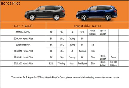 7 Layers Waterproof SUV Car Cover for Honda Pilot 2008