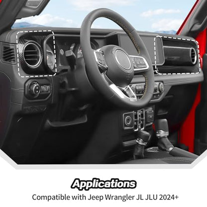 2pcs for 2024+ Jeep Wrangler JL Interior Accessories Center Console Dash Panel Cover Trim