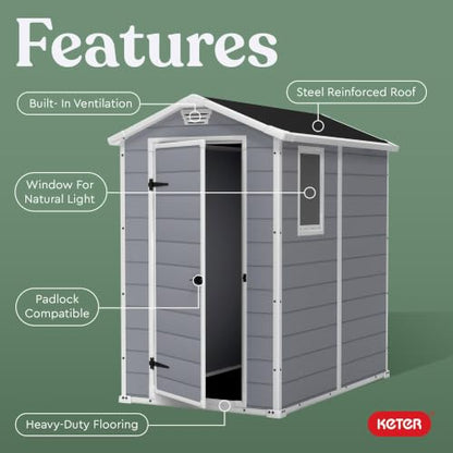 Manor 4x6 Resin Outdoor Storage Shed Kit