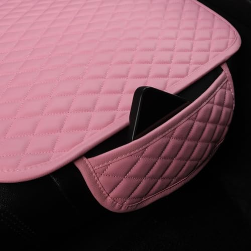 Pu Leather Car Seat Bottom Covers Protectors Include 1 Pair Front Driver Seat Pad Mat and 1 Rear Bench Cover Universal Fit 90% Vehicles