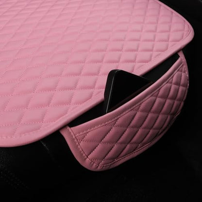 Pu Leather Car Seat Bottom Covers Protectors Include 1 Pair Front Driver Seat Pad Mat and 1 Rear Bench Cover Universal Fit 90% Vehicles